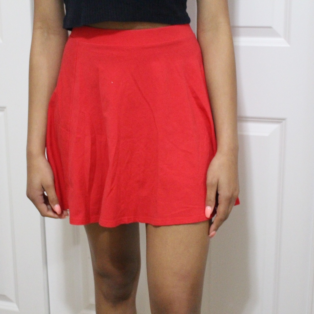 Bright Red Skater Skirt